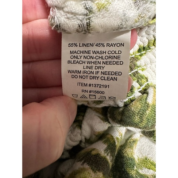 Briggs White Tropical Palm Tree Print Linen Blend Shorts, Size M - Picture 5 of 7